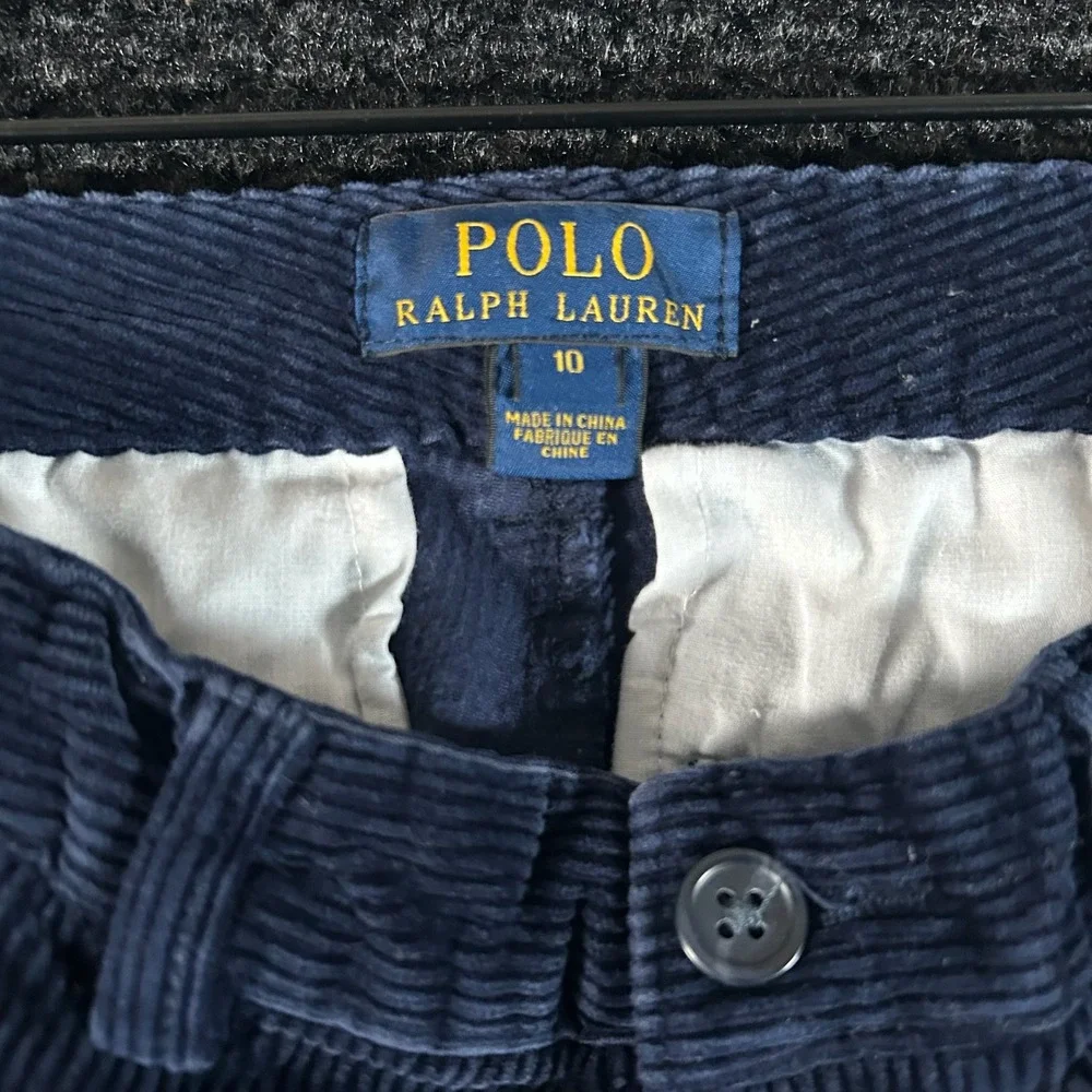 Polo‎ Ralph Lauren Kids Navy Corduroy Pants Size 10 Embroidered Pony